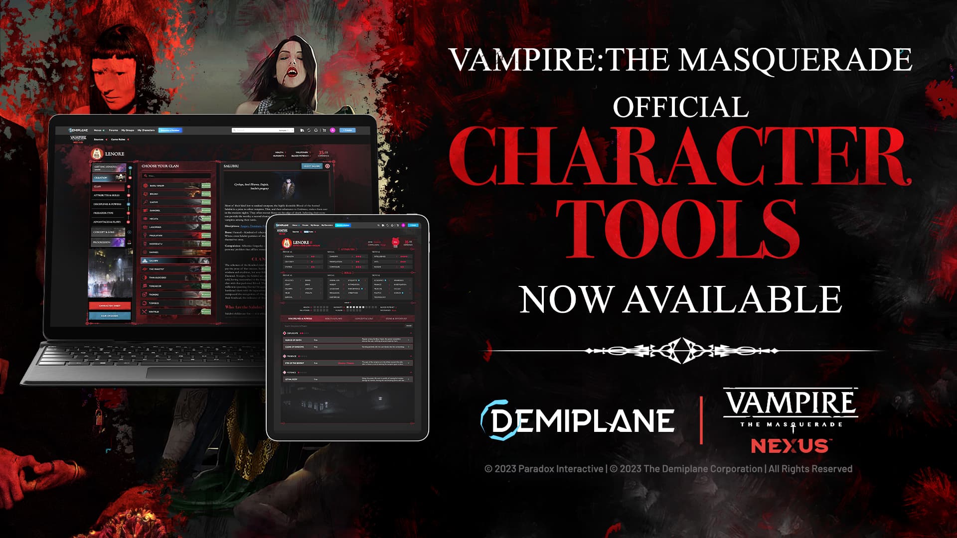 Dev Update - Vampire Character Tools Launch - News & Announcements -  Demiplane Forums